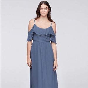 David’s Bridal Steel Blue Dress — Worn Once